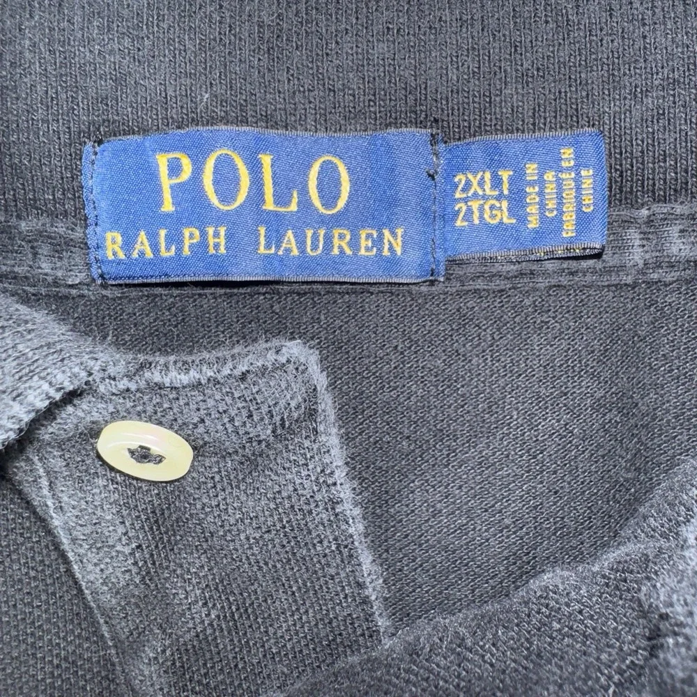 Polo Ralph Lauren Shirt Mens 2XLT Black Red Pony Preppy